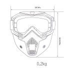 Face protection mask, made from hard plastic + ski goggles, multicolor lenses, model MD03